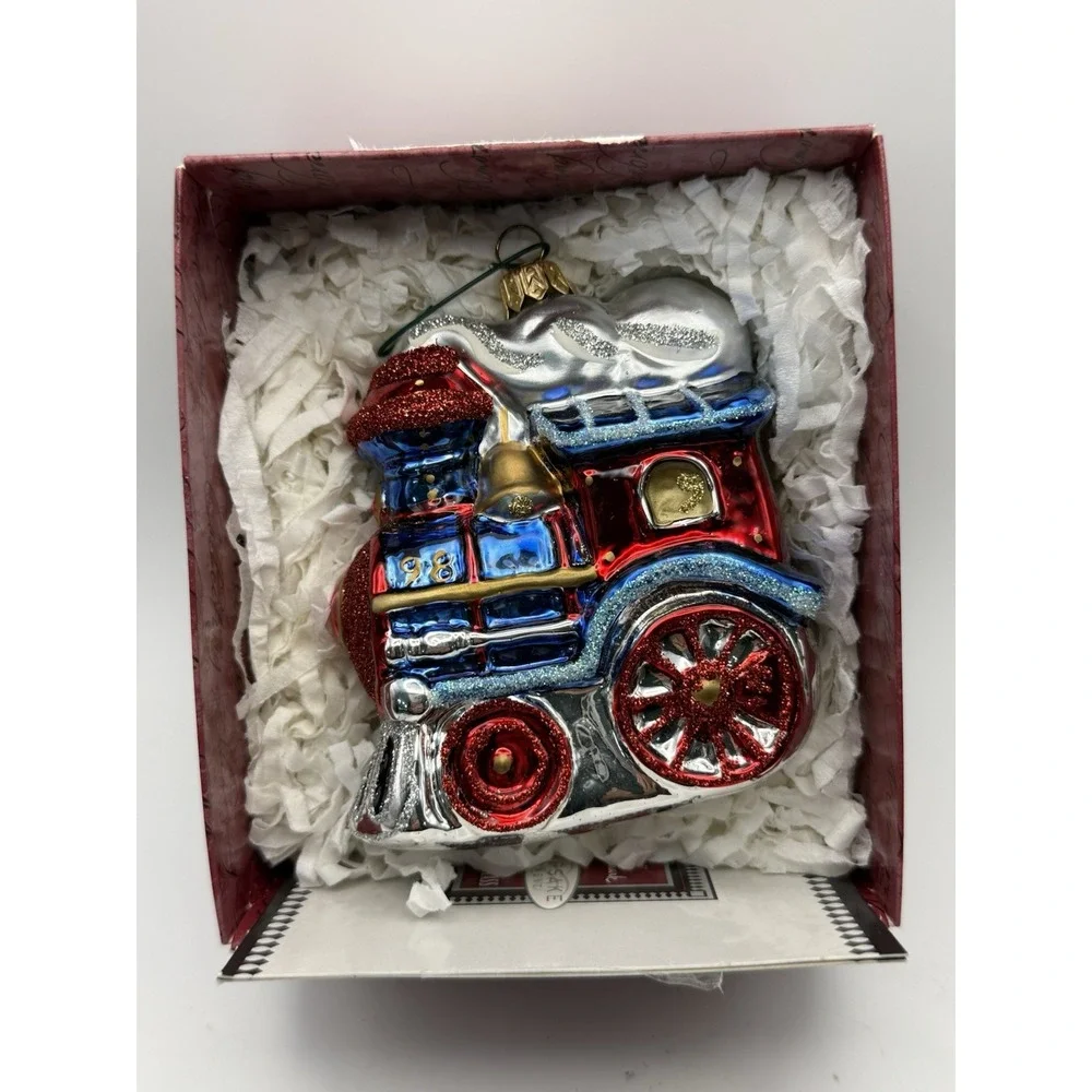 Vtg Hallmark Keepsake Christmas Ornament Festive Locomotive Train 1998 In Box